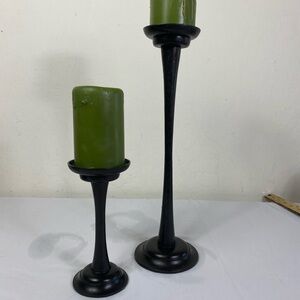 Pottery Barn (2) Candles holders Black Metal